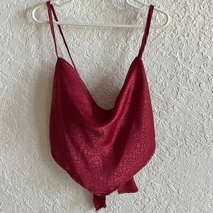 Tie Back Swoop-neck Top